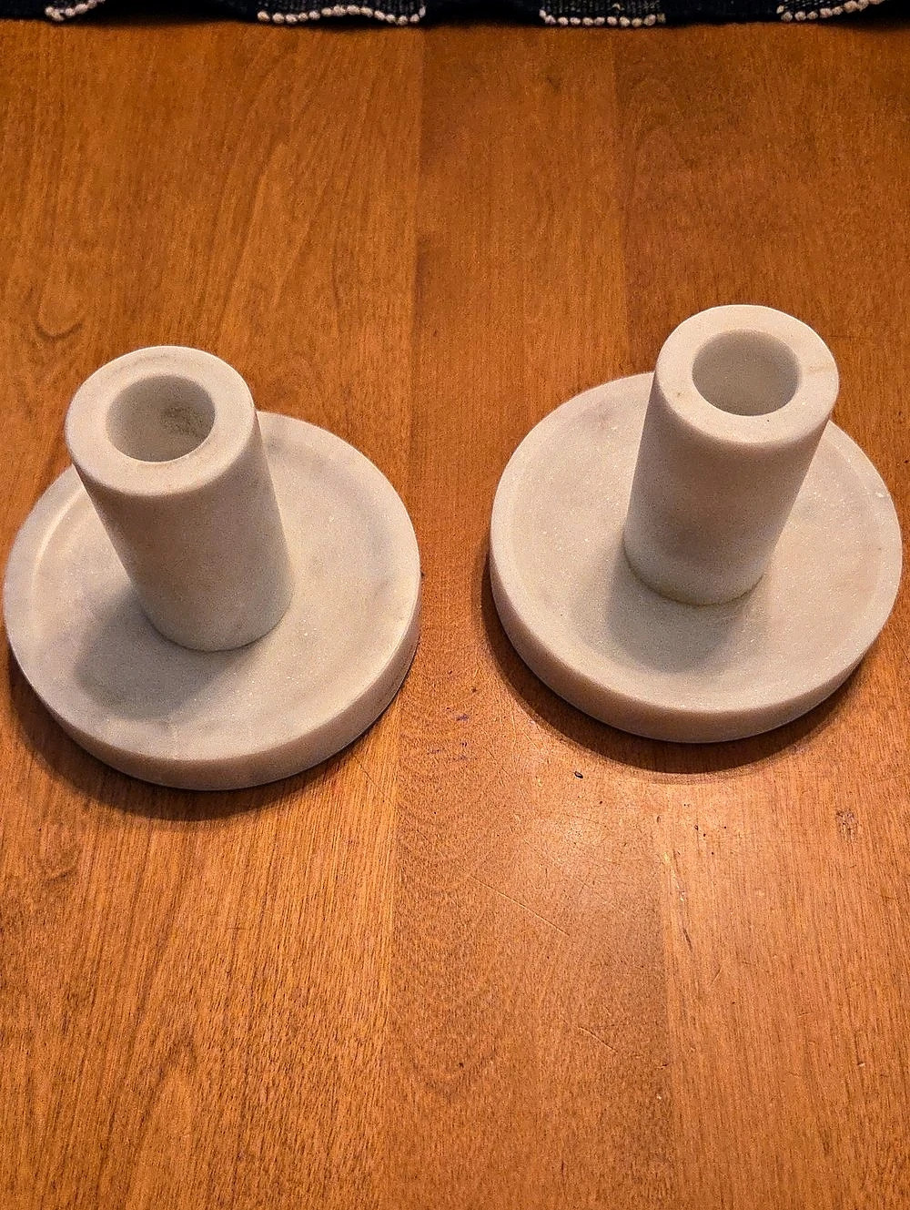 Threshold Stoneware Candle Holders Pair in White